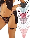 ALL OF ME 6er Pack G String Tanga Damen Spitze Unterhosen Sexy Unterwäsche...