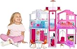 Barbie Haus Traumvilla, Stadthaus mit 3-Etagen und 5 Zimmern, inkl Zubehör wie...