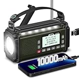 PRUNUS J-924 Digital Radio DAB/DAB+/UKW, Kurbelradio Notfall mit 10000mAh Akku,...