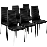 tectake® eleganter Stuhl mit hoher Rückenlehne, 6er Set, Pflegeleichte...