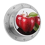 Mechanischer Küchentimer mit rotem Apfel, manuell, 60 Minuten Aufzieh-Timer,...