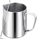 Milchkännchen für Kaffeemaschine,350 ml/12 fl.oz Milchkanne aus Edelstahl...