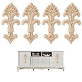 Hezhou 4 Stück Holzapplikation Wandornamente Schnitzerei Dekoration Vintage...