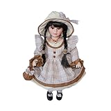 Amagogo Keramikpuppe im Kleid, Miniatur-Porzellanfigur, 45 cm, Elegante...