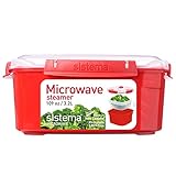 Sistema Microwave Dampfgarer | groß mit herausnehmbarem Korb | 3,2 l | rot