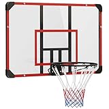 SPORTNOW Basketballkorb mit Rückwand, Outdoor Basketballbrett mit Ø45 cm...