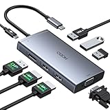 USB C Docking Station Dual Monitor 2 HDMI, 8 in 1 Laptop Dockingstation mit Zwei...