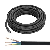 Firmerst Gummikabel 3x1mm² Stromkabel Außenbereich 5 Meter, Wetterfest und...