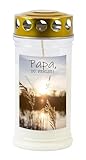 JEKA TLB Grabkerze 'Papa' - Wind- & Wetterfest, 100% Pflanzenöl, Motiv 'Papa Du...