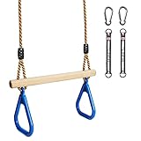Katomi Multifunktions Kinderholz Trapeze Schaukel mit Kunststoff Turnringe zum...