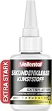 Sekundenkleber für Kunststoff extra stark 30g wasserfest, hitzebeständig & mit...