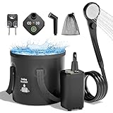 Mytrix Upgraded Portable Camping Shower Komplettset, wiederaufladbare...