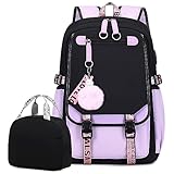 Bevalsa Schulrucksack Mädchen Teenager Schulranzen mit Schultaschen Set,...