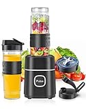 Mixer, Smoothie Maker, 500W Mini Standmixer mit 2x570ml Tritan Flasche BPA Frei,...