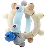 Hess Holzspielzeug 11108 - Motorikrassel aus Holz in Form einer Kugel, Nature...