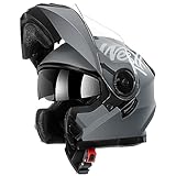 Westt Klapphelm Motorradhelm Integralhelm mit Sonnenlende und Visier, ECE-R...