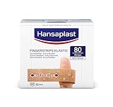 Hansaplast Elastic Fingerstrips Pflaster (80 Strips), extra lange Wundpflaster...