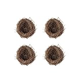 BYNYXI 4 Stück Rattan Vogelnest, 6cm Künstliches Osternest Schaum Wachteleier...