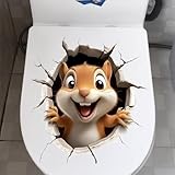 Tier 3D WC Aufkleber Lustige Katze Hund Eichhörnchen Toilettensitz Abdeckung...