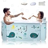 140cm Tragbare Faltbare Badewanne Mit Metallrahmen, Große Familie für...