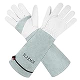 SLARMOR Gartenhandschuhe aus Leder für Damen und Herren - Dornensicher zum...