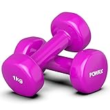 Vinyl Hanteln Paar (2 x 1 kg (Pink)) Ideal für Gymnastik Aerobic Pilates 0,5 kg...