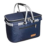 ABIUBIU 26L Einkaufskorb Kühltasche Großer isolierter Wasserdichter...