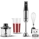KLAMER Stabmixer Set 1000 Watt, 4 in 1 Pürierstab Edelstahl mit SmartSpeed per...