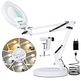 Riokko LED Lupenleuchte, 10X Lupe mit Licht 5 Farbmodi Stufenlos Dimmbar, LED...