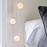 Lights4fun 10er LED Lichterkette Ball weiß Cotton Ball Lichterkette Batterie...