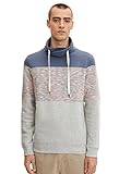 TOM TAILOR Herren Pullover mit Schalkragen 1032924, 30193 - Ordinary Grey...