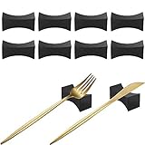 DECARETA 10 Stück Essstäbchenauflage, Essstäbchenhalter Schwarz Polymer...