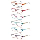 COJWIS 6 pack Lesebrille Blaulichtfilter Brille für Damen Federscharnier...