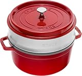 STAUB Gusseisen Bräter/Cocotte, mit Dämpfeinsatz, Rund 26 cm, 5,2 L,...