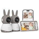 ieGeek Babyphone mit 2 Kamera [2K/3MP, 5 Zoll] WLAN Video Babyfon PTZ 355°,...