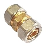 H2O-Flex® 16er Schraubfitting - Kupplung 16 x 2,0mm Klemmringverschraubung für Aluverbundrohr und Mehrschichtverbundrohr DVGW