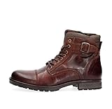 JACK & JONES Herren Jfwalbany Leather Brown Stone Biker Boots, Brown Stone, 44...
