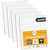 perfect line 200 Prospekthüllen DIN-A4, Klarsichtfolien transparent, 60 my...