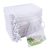 Quelcc 100 Stück Organzasäckchen, 10x15CM Organza Säckchen, Geschenksäckchen...