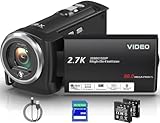 Delmodes Videokamera 2.7K Camcorder 56MP 16X Digitalzoom Vlogging Camera mit...