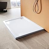 SUNXURY Duschwanne 120x100 cm Rechteckig Duschbecken aus Acryl in Weiß...