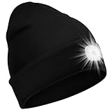 SPGOOD LED Beanie Beleuchtete Mütze mit Licht,Wiederaufladbare Winter Warm LED...