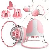 ZWFUN Brustmassagegeräte mit 3 weichen Bürstenköpfen, 360° drehbarer Nippel...
