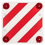 Warntafel Kunststoff Rot-Weiß mit Rückstrahler 50x50cm Warnschild...
