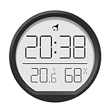 Zeroupshop Wanduhr mit Thermometer-Hygrometer, für drinnen und draußen,...