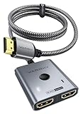 HDMI Switch 4K@60Hz, WARRKY HDMI 2.0 Splitter 2 In 1 Out 【2K@144Hz, 1m...