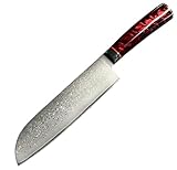 Grillfürst Santokumesser aus Damaststahl 18 cm - Damastmesser Küchenmesser,...