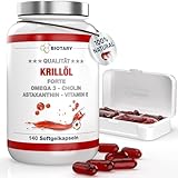 Krillöl 140 Softgelkapseln 1040 mg | Hochdosiert 400 mg Phospholipide / 50 mg...