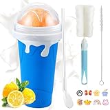 Slush Becher,500ml Slushie Maker Becher,Slush Becher maker Silikon Squeeze...