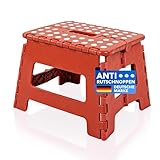 SCHWANFELD® Tritthocker Klapphocker faltbar bis 100kg [Anti-RUTSCHNOPPEN] -...